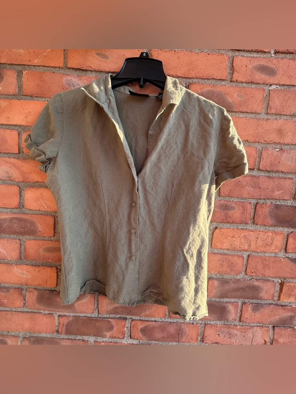 New York & Company short sleeve linen shirt Medium